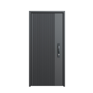 Porte d'entrée extérieure <span class=keywords><strong>moderne</strong></span> en aluminium moulé, design minimaliste nervuré pour villa - Product Image 6
