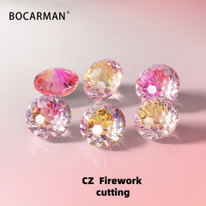 Zircons verts de 6,0 mm à 8,0 mm de haute qualité, créés en laboratoire, taille feu d'artifice, pierres colorées en vrac pour bijoux, en stock, offre de gros - Product Image 3