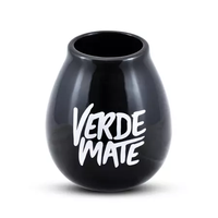 Ensemble de tasses à thé en céramique personnalisées de 350ml, couleur noir Verde Mate