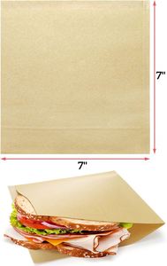 ถุงกระดาษคราฟท์สีน้ำตาลรูปตัวแอลแบบรีไซเคิลรักษ์โลก ขนาด 6*6 นิ้ว เปิดได้สองด้าน กันน้ำมัน สำหรับห่อเบอร์เกอร์ พิซซ่า นม - Product Image 2