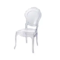 EW-Silla de comedor tapizada de ocio, sillón transparente de color blanco y negro, para eventos de boda y alquiler