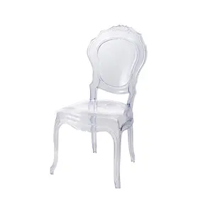 Sedia da pranzo imbottita per il tempo libero di nuovo stile sedia da pranzo bianca trasparente sedia da pranzo nera trasparente per il noleggio di eventi di nozze