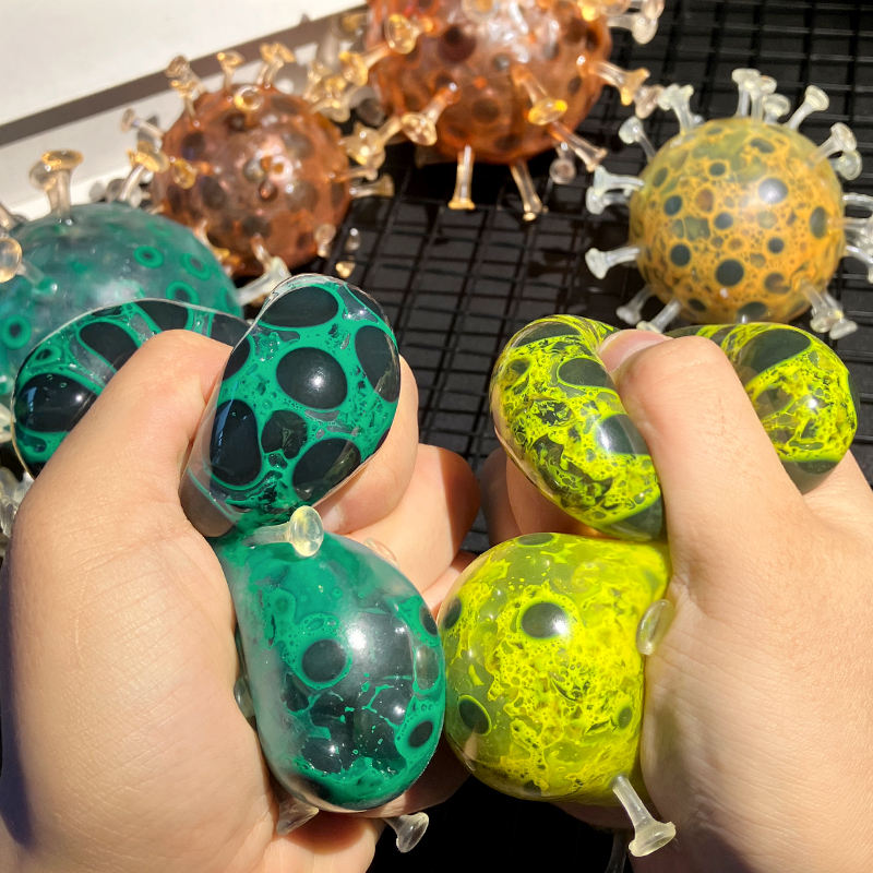Sensory Fidget Toy Anti-Stress and Anxiety Relief Kids' Virus-Shaped Toy Made of TPR Material for Children