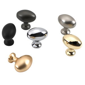 简约家具旋钮实心锌合金橱柜门拉蛋形抽屉拉手 - Product Image 1