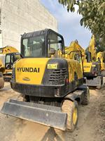 Vente flash : Excavatrice Hyundai R60W-7 d'occasion, 6 tonnes, moteur et pompe Hyundai d'origine, sur roues, Corée