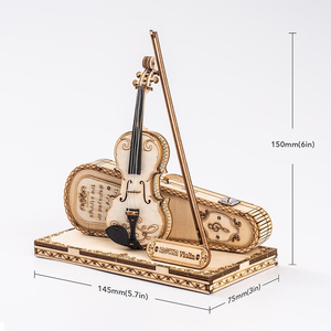 Robotime Rokr, Juguetes de Ensamblaje DIY, TG604K, Modelo de Violín Capriccio, Kits de Modelismo, Rompecabezas de Madera para Adultos, 3D - Product Image 4