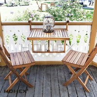 Table de balcon pliante réglable Table de bar en bois pour l'extérieur Table de pont suspendue