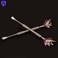 Mini cuillère à cire en acier pour la sculpture, outil créatif en forme de dessin animé, doré et argenté, pour la fabrication de badges métalliques et la cire