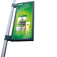 Panneau publicitaire lumineux pour poteau de rue extérieur, écran solaire pour bord de route, enseignes lumineuses pour publicité extérieure sur poteau de rue
