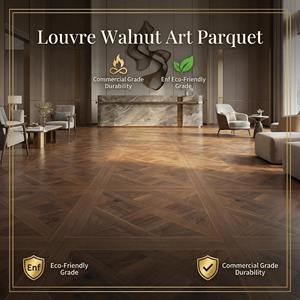 Suelo <span class=keywords><strong>de</strong></span> Parqué Artístico <span class=keywords><strong>de</strong></span> Nogal Negro Multicapa Ecológico Enf, 600x600x14mm, Grosor <span class=keywords><strong>de</strong></span> Superficie <span class=keywords><strong>de</strong></span> 1.2mm, para Parques <span class=keywords><strong>de</strong></span> Lujo al Aire Libre - Product Image 1