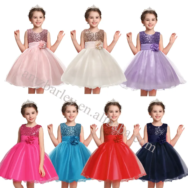 Flower Girl Dress Formal 3-10 Years Floral Baby Girls Dresses Vestidos 7 Colors Wedding Party Children Clothes Birthday Clothing