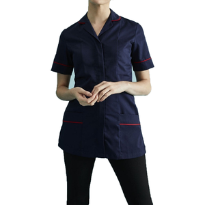 <span class=keywords><strong>Blouse</strong></span> de personnel d'entretien hôtelier, printemps automne, manches courtes, couleur personnalisée, logo, polyester/coton, tenue de femme de chambre, serveur, serveuse - Product Image 6