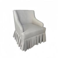 Fauteuil de loisirs moderne en coton écologique et durable, style classique français, avec jupe à volants, pour salon, chambre, appartement, hôtel