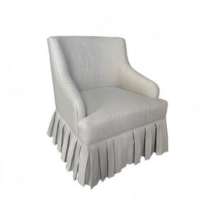 Fauteuil d'appoint en coton de style français moderne avec jupe à volants, fauteuil rembourré pour salon, chambre à coucher, appartement - Product Image 4