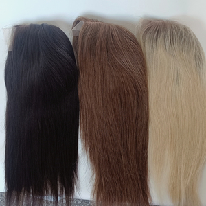 Perruque médicale pour patient atteint de cancer, cheveux humains, base en silicone sans colle, nouée à la main, effet cuir chevelu naturel, longue perruque médicale - Product Image 3