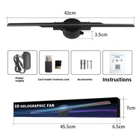 Ventilateur holographique 3D moderne INM 2026 pour affichage publicitaire LED holographique commercial en intérieur, prise OEM AU UK US EU, garantie 1 an