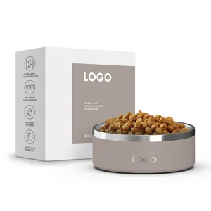 Logo personalizzato personalizzato colore verniciato a polvere ciotola per cani ciotole per animali domestici antigoccia mangiatoie ciotola per cani in acciaio inossidabile