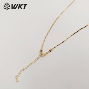 WT-BFN058 Dây Chuyền Đồng Thau Thủ Công Hàn Quốc Độc Đáo Với Hạt Đá Phiến Sét Chống Mài Mòn Mạ Vàng Thật 18K Dây Chuyền Vòng Cổ Dây Chuyền Trang Sức - Product Image 5