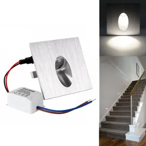 Lampe LED encastrable pour escalier 1w 3w Applique murale d'angle intérieur Escalier Escalier Couloir Lampe pour escalier AC85-265V