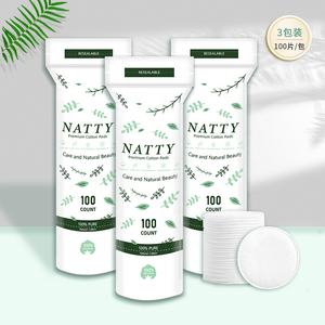 Tampons de <span class=keywords><strong>coton</strong></span> dégraissants stériles, tampons de <span class=keywords><strong>coton</strong></span> à trois couches épaissis refermables, tampons démaquillants avec bords pressés, 100 pièces - Product Image 5