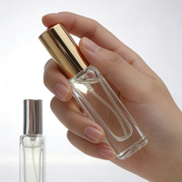 Mini flacon de parfum vide en verre transparent de 8 ml, 10 ml, 15 ml, flacon pulvérisateur à sertir, impression de logo, emballage personnalisé, voyage et échantillon