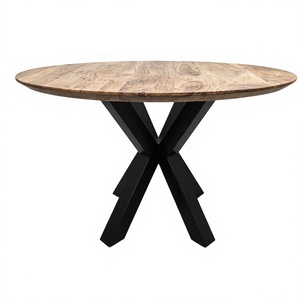 Mesa de Comedor Redonda Minimalista de Madera Maciza de Acacia para Hoteles y Restaurantes Comerciales - Product Image 4