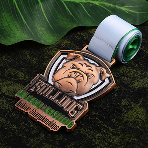 Precio de fábrica Die Casting Award Medallas Diseño personalizado Animal Bull Dog Pattern 3D Medalla Esmalte Logo Cobre Aleación de zinc Medalla de metal - Product Image 5