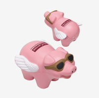 Porte-clés anti-stress personnalisé en forme de cochon volant, idéal pour les événements promotionnels sur le thème de l'aviation