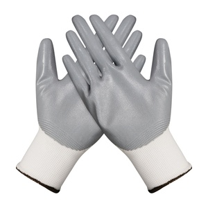 Polyester/Nylon + NBR Anti-Impact Breathable Washable Customizable Elastic Knitted Wrist Smooth Micro Sandy Grip Safety <b>Gloves</b> - Product Image 1