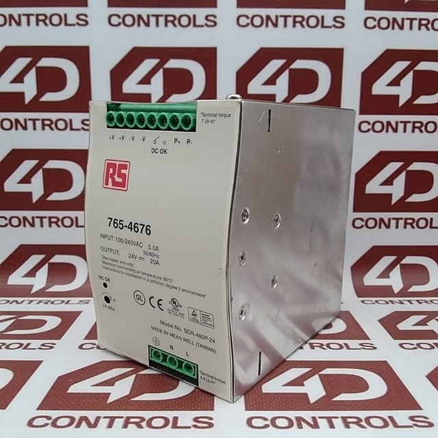 Plc Sdr-480p-24 | Rs Components Supply, 100-240vac, 24vdc/20a Output, Warranty Product
