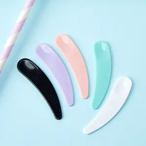 Spatule en bambou crème pour le visage scoop petite cuillère cuillère en plastique colorée pour le visage pour crème cosmétique pour le visage