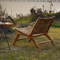 Fauteuil inclinable en rotin et bois massif, style Wabi-Sabi, pour balcon, salon, mobilier de maison, Chine JUN HENG Modèle JX-0536