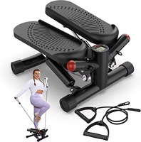 Mini stepper antidérapant avec pédales, capacité maximale 120 kg, affichage numérique et cordes