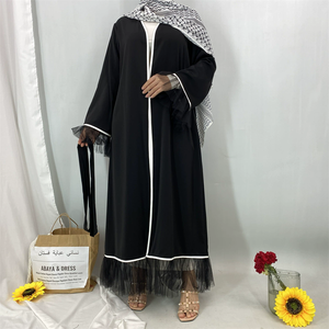 Luxury New Arrival Dubai Abaya Muslim Solid Color <strong>Long</strong> <strong>Dress</strong> Women <strong>Cardigan</strong> - Product Image 2