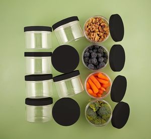 Pot alimentaire vide transparent en PET, récipient en plastique, pots à bonbons en plastique avec couvercle à vis pour l'emballage de bonbons, chocolats et snacks - Product Image 4