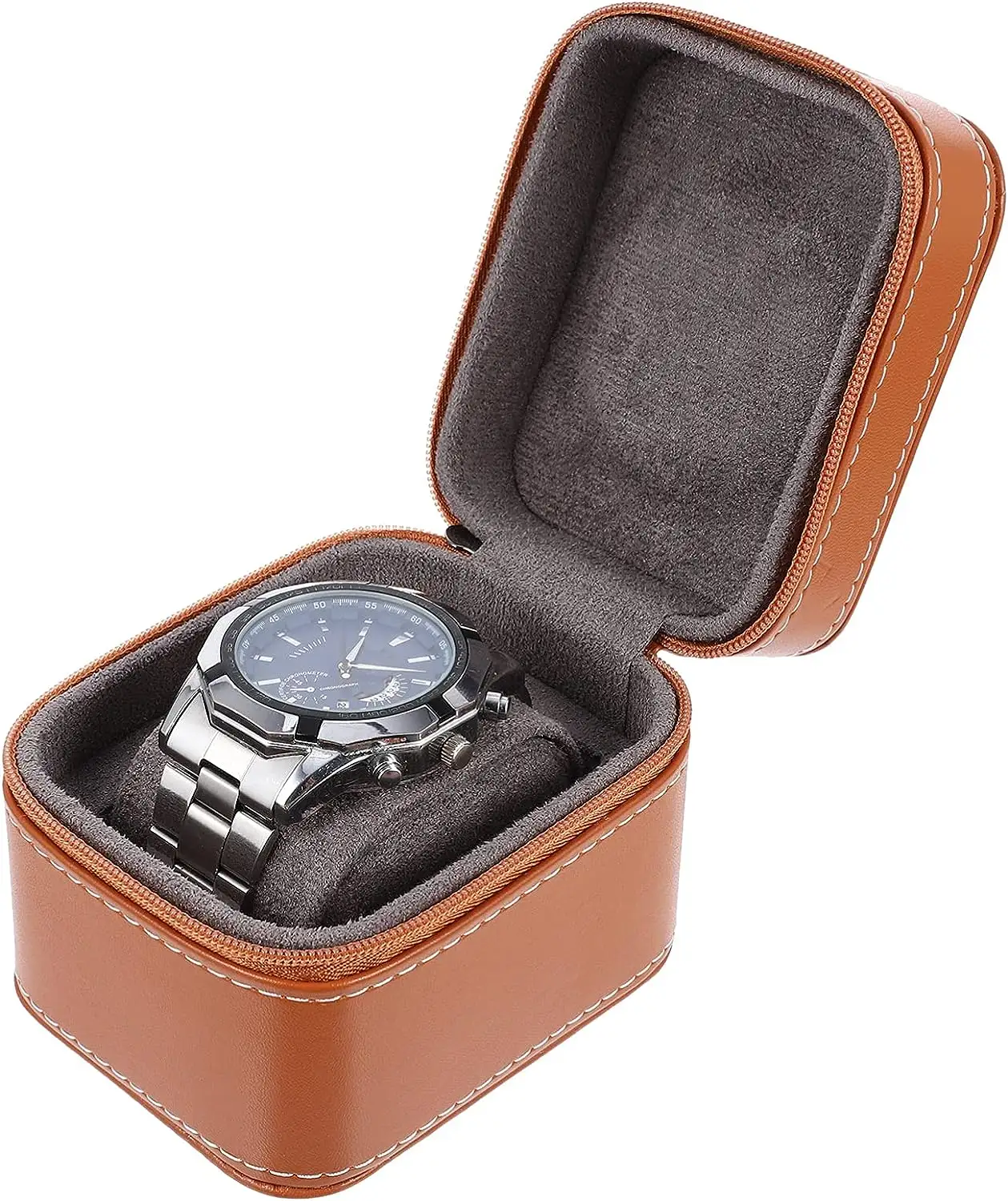 Vuông da đồng hồ duy nhất Organizer trường hợp du lịch xách tay hộp đồng hồ tùy chỉnh trường hợp đồng hồ