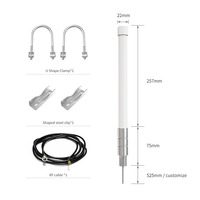 Antenne omnidirectionnelle extérieure étanche IP65 en fibre de verre, personnalisée 433/868/915MHz 2.4G 5.8G Lora WiFi, câble RG316, gain 8dBi