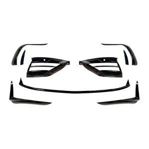 Mercedes-Benz C-Class W206 Front Lip Air Blade Trim Kit Gloss Black PP Material Polished Finish - Product Image 1