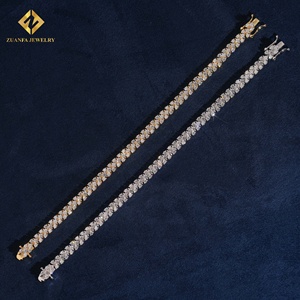 ZUANFA JEWELRY Moissanite Tennis <b>Bracelets</b> 18K Gold Plated 5.2MM Prong Setting Women's Luxury <b>Bracelet</b> - Product Image 6
