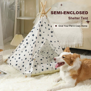 Tiendas de campaña tipo <span class=keywords><strong>tipi</strong></span> para perros y cachorros, camas portátiles con cojín grueso para mascotas, casa de campaña para gatos - Product Image 4