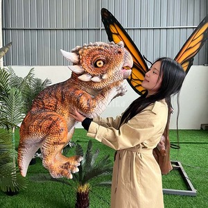 Silicone cao sống động như thật bé ankylosaurus khủng long con rối tay với di chuyển miệng & âm thanh-hoạt hình đồ chơi sang trọng Giáo Dục Trong nhà - Product Image 3