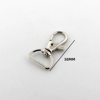 Fermoir à homard en métal argenté, fermoir pivotant large, cordon de sécurité, mousqueton, porte-clés pour clés, sacs à main