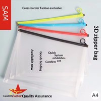 Carpeta de Archivo para Estudiantes, Bolsa Transparente de Plástico PP con Cierre, Tamaño A4, Diseño de Dibujos Animados, Almacenamiento para Oficina y Estudio, Disponible al por Mayor