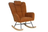 Fauteuil à bascule moderne nordique, décontracté, écologique, durable, avec base en bois massif pour salon, chambre à coucher, hôtel (3 ans