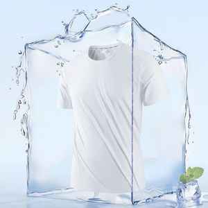 بيع بالجملة تيشيرتات رجالية كاجوال جيدة التهوية مخصصة مطرزة ومطبوعة بشعار شعور بالجليد محبوكة من النايلون/دنة - Product Image 2