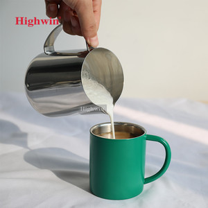 HIGHWIN Acero Inoxidable <span class=keywords><strong>Barista</strong></span> 350ml 600ml Espresso Humeante Leche Jarra - Product Image 4