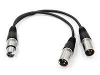 Câble équilibré XLR de Type Y 3 broches XLR 2 mâle à 1 femelle câble d'extension de Microphone pour amplificateurs de mélangeur Audio 0.3M 1FT