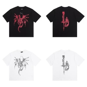 Men's Oversized Black Graphic T-<b>shirts</b> <b>Gothic</b> Streetwear Tees with Sword/Skull/Dragon Print Casual Y2K Dark Style Tops for Hip H - Product Image 2