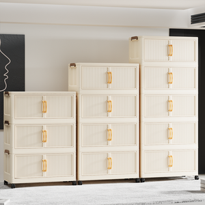 Armoire de <span class=keywords><strong>rangement</strong></span> de grande capacité, 40-78 cm de large, double porte, multi-niveaux, idéale pour organiser les vêtements dans les chambres de location - Product Image 4