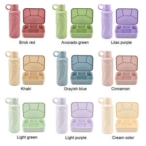Séparateurs étanches pour micro-ondes Boîte à lunch Bento en silicone pour enfants réutilisable et personnalisé Récipient alimentaire avec bouteille d'eau - Product Image 6